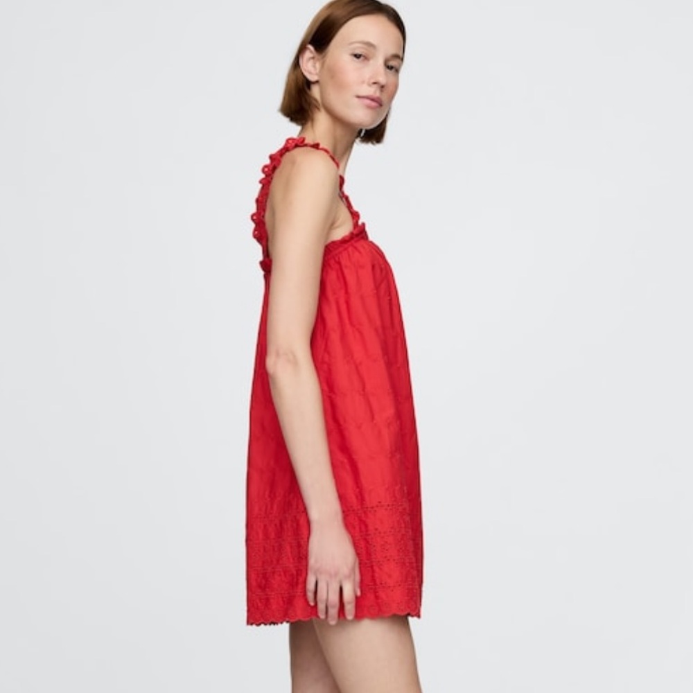 GAP x Doen Red Eyelet Mini Dress